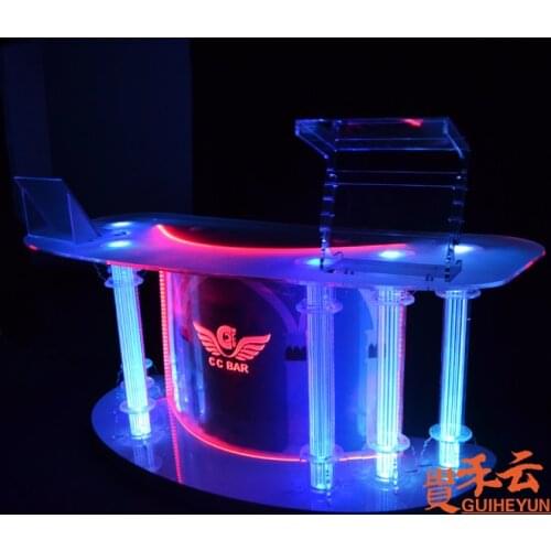 Acrylic DJ table Disc Table KTV Bar DJ Mixer Nightclub LED Lighting Dance Table Colorful Lighting Counter