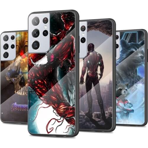 Marvellegends Iron Man Tempered Glass Cover For Samsung Galaxy S21 Plus Ultra M21 M31 M51 A52 A72 Phone Case Coque
