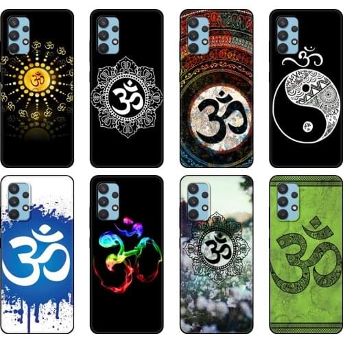 Black tpu Case For Samsung galaxy A32 A42 A52 A72 4g 5g S21 PLUS ultra back cover Aum Om Yoga