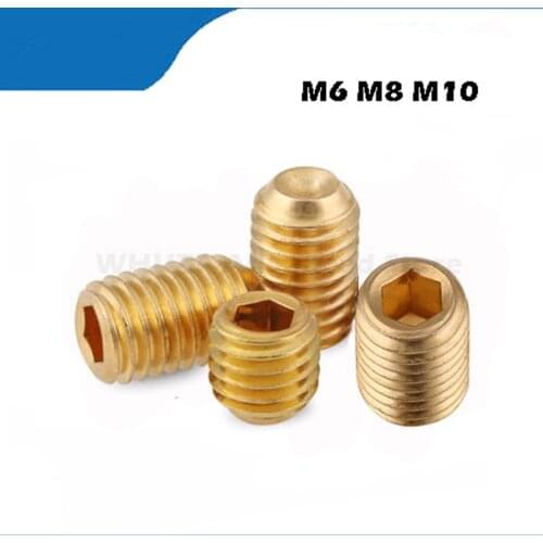 DIN916 brass set Concave hex socket Chimi M6 M8 M10 headless Top wire machine screw standard copper