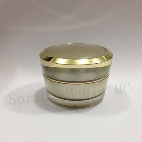 New 50pcs x 30g Acrylic Gold Conical Round Cream Jars,Cosmetic Container,1oz Eye Cream/Moisturizing/Essence Skin Care Bottles