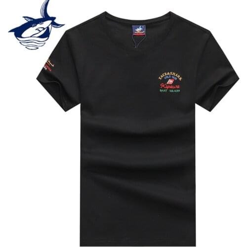 100% Cotton Mens t-shirts Short Sleeve Italy Style High Quality Embroidery Summer Tops Tees Brand Tace & Shark t shirt Men
