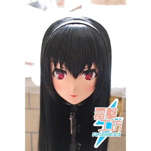 KM9172) Handmade Female Sweet Girl Resin Crossdress Outfit Cosplay Japanese Animegao Role Play Kigurumi Mask