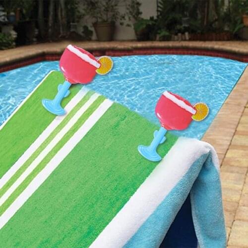 2PCS Lazy Beach Towel Clip Lemon Cup Strong Windproof Bath Towel Hair Cap Quick Dry Hair Towel Soft Clothes Hanger Clip