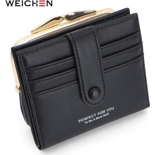 WEICHEN New Arrival Clip Designer Small Wallet Womens Soft Pu Leather Ladies Coin Purse Card Holder Female Wallets