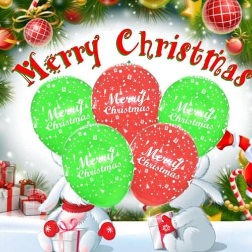 15pcs/set Red Green Merry Christmas Balloons DIY Latex Confetti Ballons Happy New Years Day Christmas Party Home Bar Decor