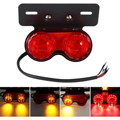 Motorcycle Turn Signal Brake Led Light License Plate Holder Tail Lights w/Bracket For Racing ATV Chopper Motocicleta Accessories