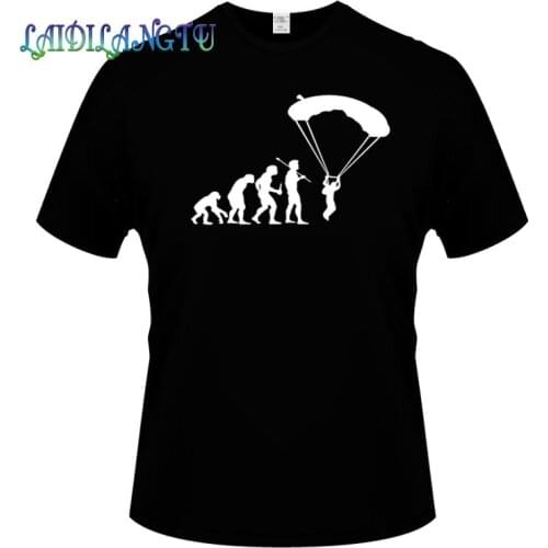 Fashion Summer Mens Casual T-Shirt Skydiving Parachute Open Sky high quality Print T Shirt Short Sleeve O-Neck Streetwear Tees