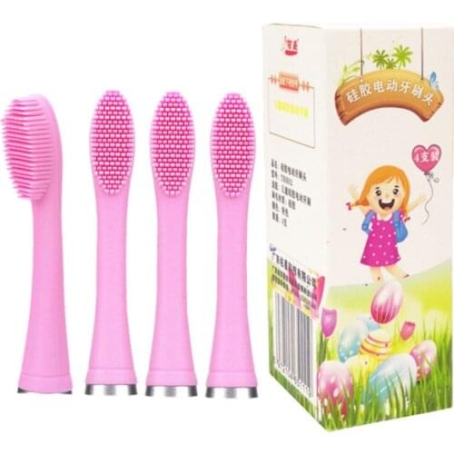 Silica Gel Electric Toothbrush Head Electric Toothbrush Accessories Deep Cleaning Bristle Silica Gel Brush Head 4 Refill
