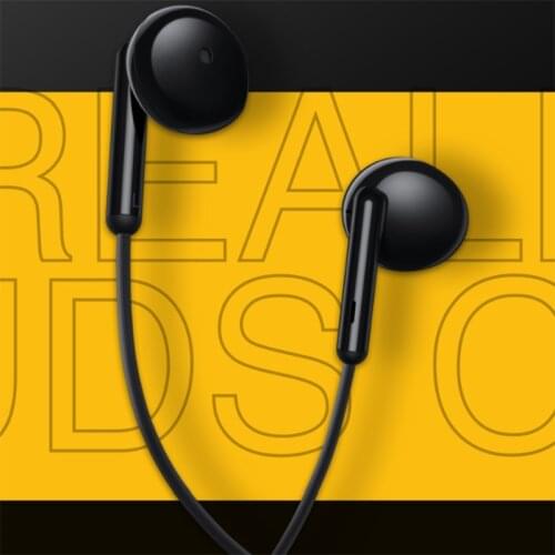 Realme Buds Classic 3.5mm Earphone Half In-Ear 14.2mm Large Driver Sports Headset With Microphone For Realme 7 6 GT Neo Q3 Q2 V5