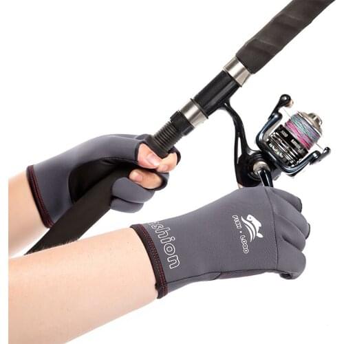 Neoprene Anti-Slip Fly Fishing Hunting Gloves Skidproof 3 Fingerless Gloves for Photography Motorcycling Shooting Cycling Hiking