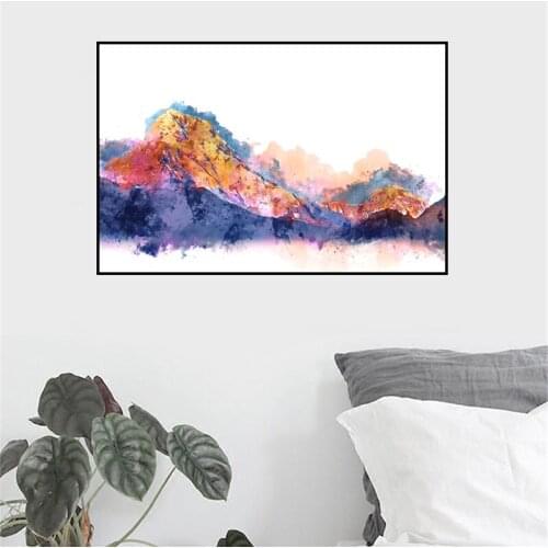 Landscape Abstract Mountain Sofa Background Canvas Paintings Poster Print Wall Art Pictures for Living Room Home Decoration