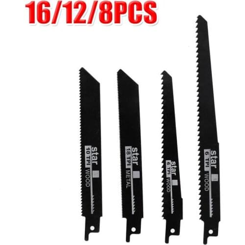 8/12/16PC High Carbon Steel Saw Blade for Reciprocating Saw Saber Saw Handsaw Power Tool Saw Blade for Cutting Metal Wood
