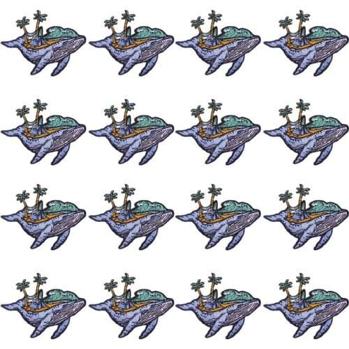 Prajna 10PCS Mountain Whale Patches For Clothing Stickers Adventure Outdoor Badges Iron On Patches On Clothes Embroideried Patch
