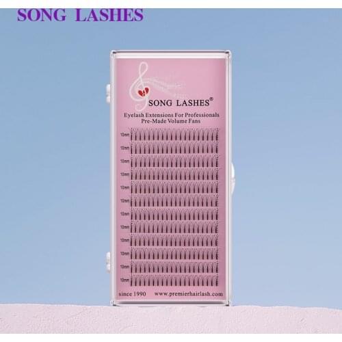 SONG LASHES 0.07 0.10mm Thickness Long Stem Premade Volume Fans Premade Fan Eyelash Extensions For Professional