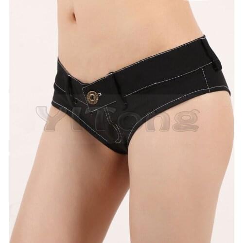 Sexy Women Plus Size Sexy Jeans Shorts High Cut Black Denim Short Shorts Vintage Cute Low Rise Waist Mini Short FX1035