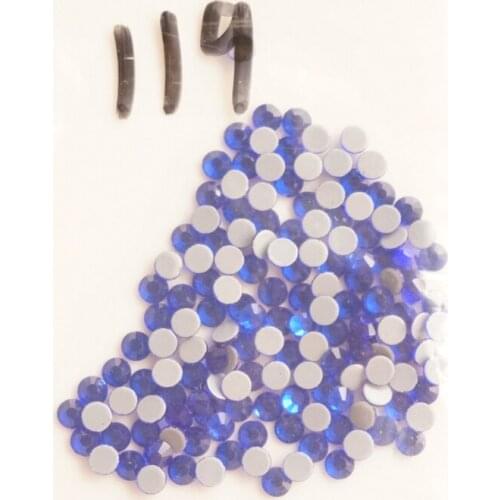 AAAAA Quality HotFix Rhinestones Sapphire ss6 ss10 ss16 ss20 ss30 Iron On Flatback Hot Fix Rhinestones For Luxury Dress 072