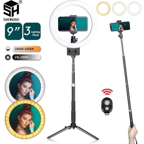 SH 9 Inch Selfie Led RingLights With Tripod Stand 23cm Usb Charge Lamp Dimmable Photography Light For Photo Photography Studio