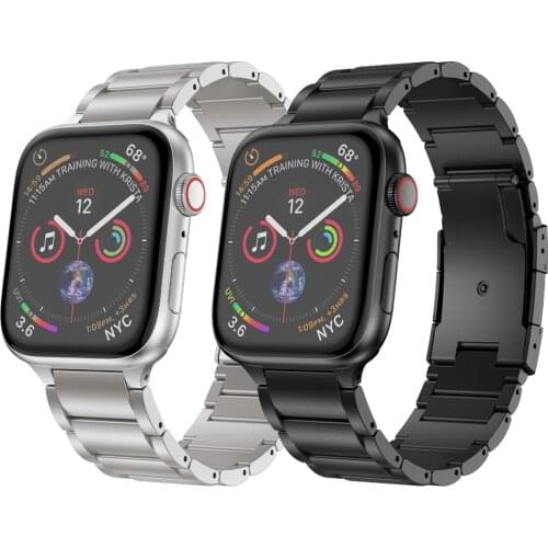 Titanium alloy with Stainless steel Buckle Strap For Apple Watch band 44mm 42mm Bracelet For iWatch series 6 5 4 watchhband