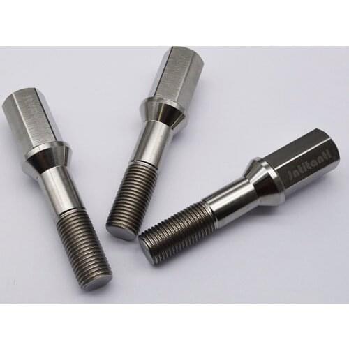 High performance silver color longer head 60 degree Gr.5 titanium lug bolts M14*1.5*50mm