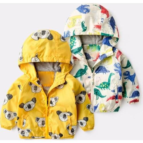Dinosaur thin boys girls spring autumn jacket kids coat childrens clothing