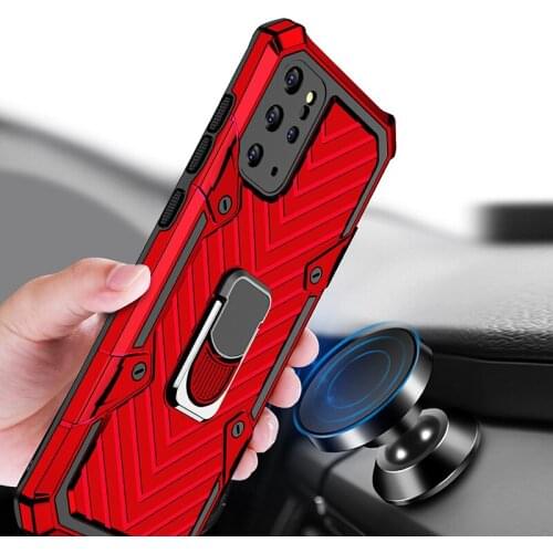 Shockproof Armor Magnetic With Finger Ring Stand Phone Case For Samsung Galaxy s20plus Note20 360Degree Rotating Kickstand Cover
