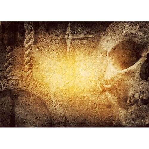 Skull Rope Compass Sailing Photographic Backdrop Custom Background for Children Baby Portrait Nostalgia Photoshoot Fond Photo