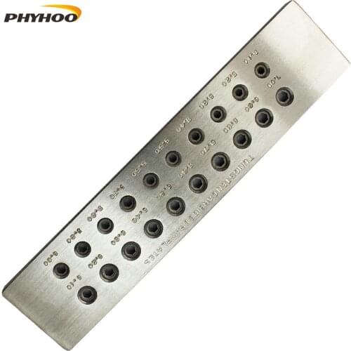 Hexagonal Shape Drawplates Metal Tungsten Carbide Wire Drawplate 7.10-9.00mm 20/30 Holes Jewelry Making Tools Fineness Dies Set