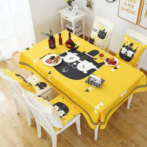 Yellow Tablecloth Home Decorative Cut Pattern Waterproof Table Cover Cotton and Linen Table Cloth manteles para fiesta T431