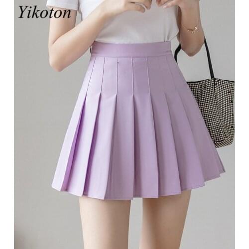 New 2021 Folds Sweet High-waisted Skirt Women Summer Skirts pleated Skirt Harajuku Mini Skirts Lady Skirt Shorts Korean Fashion