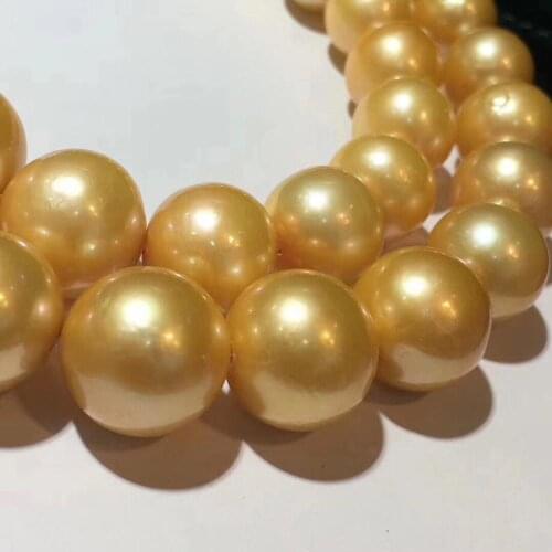 Fine Jewelry Natural Fresh Water 12-16mm Golden Edison Peals Necklaces for Women Fine Pearls Necklaces