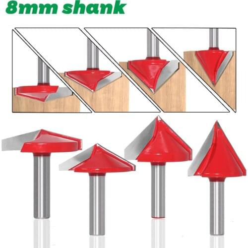 1PC 8mm shank V Bit CNC cricut carbide end mill 3D Router Bits for Wood 60 90 120 150 deg tungsten woodworking milling cutter