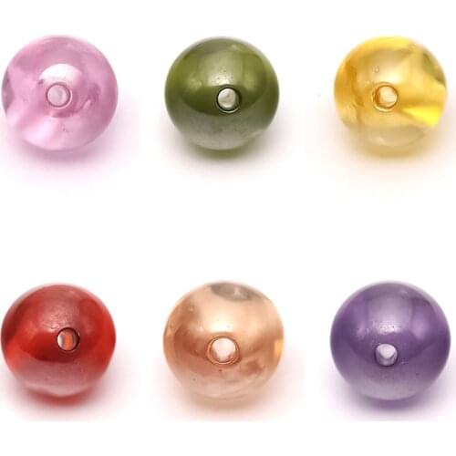 10pcs Size 4.0~12mm Round Shape Pink Color Peridot Yellow Garnet Champagne Violet Synthetic hole Cubic Zircon Stone
