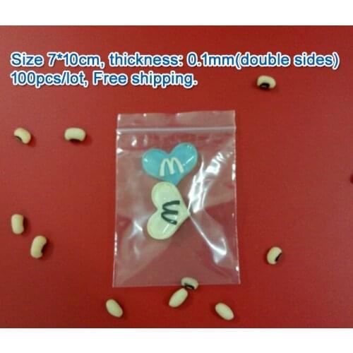 100pcs/lot high quality Transparent PE Zip Lock jewelry Gift Packaging Bags, 7*10cm clear plastic bags for clothing storage