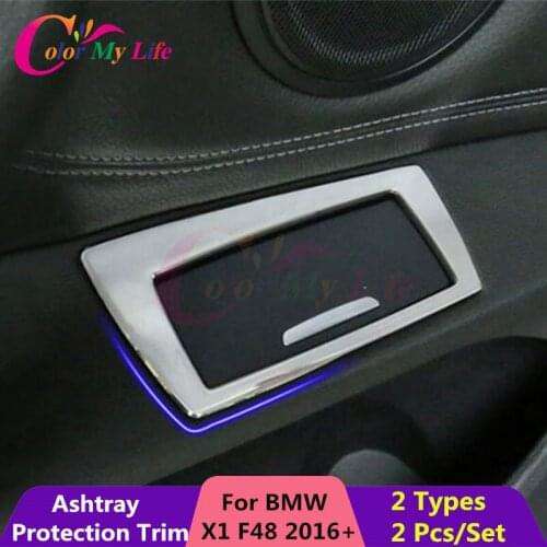 2 Pcs/Set Car Ashtray Protection Circle Trim Ashtray Decoration Cover Sticker For BMW X1 F48 2016 2017 Car Accessories