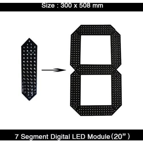 2Pcs/Lot 20" Inch LED Digit Module 7 Seven Segment LED Digital Numbers Display Module for Oil Price LED Signs LED Gas Price