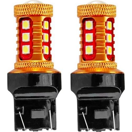 2PCS T20 7443 W21/5W 1000LM Super Bright 3030 LED Car Turn Signal Lamp Brake Bulb Auto Daytime Running Light White Red Yellow