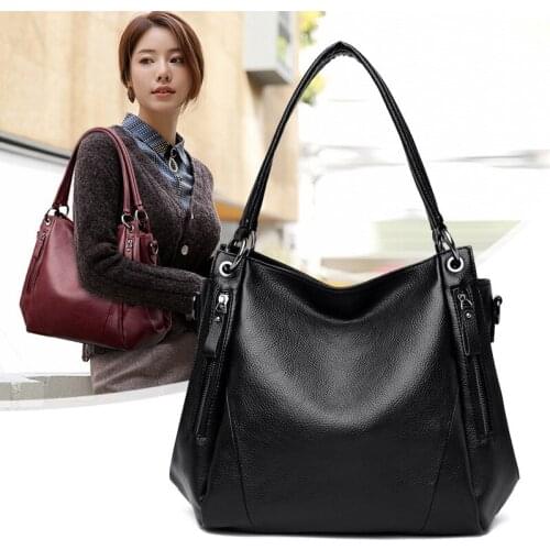 2021 Fashion Women Handbags Female Shoulder Bags Genuine Cow Leather Big Casual Totes Hand Bag Ladies Large Capacity Bucket Bags
