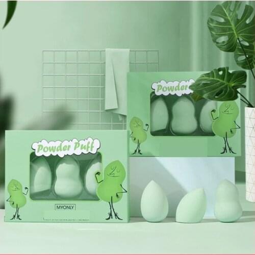 3PCS Beauty Egg Set Super Soft Wet Dry Gourd-Shaped Small Fresh No Foundation Makeup Compliant Pores And Fine Sponge Material