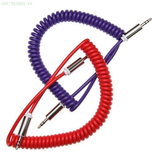 3.5 Jack AUX Audio Cable 3.5MM Male to Male Cable For Phone Car Speaker MP4 Headphone 3.5MM Jack to Jack Spring Cables 300pcs