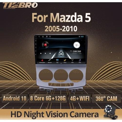 TIEBRO 2 Din Android 9.0 Car Multimedia Player For Mazda 5 2005 2006 2007 2008 2009 2010 Autoradio 2Din Radio Audio GPS Navi