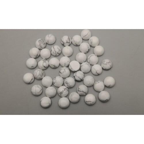 White Turquoises 6mm 8mm 10mm 12mm 50Pcs natural stone round cabochon beads for jewelry making Ring accessories no hole no ball