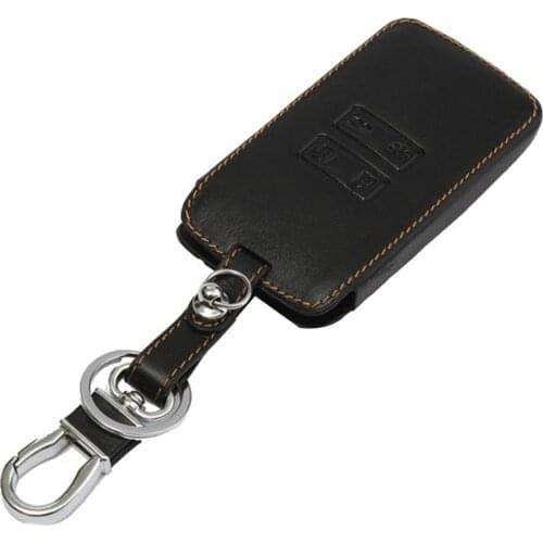 Genuine Leather Car Key Cover Case Remote Control Bag Holder for Renault Kadjar 2019
