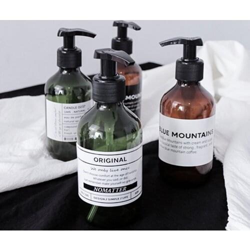 300/500ml Pump Bottle Dispenser Empty Plastic Refillable Lotion Soap Shampoo Bottles Cosmetic Dispenser Containers With Pump