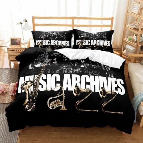 3D Printing Bedding Set Music Note Treble Clef Staff Musical instrument Duvet Cover Sets 2/3 Pieces Microfiber Bed Clothes