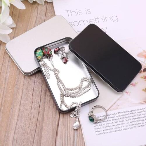 Small Metal Organizer Case Tinplate Can Storage Box For Makeup Double Eyelid Sticker Money Coin Key Jewelry Storage