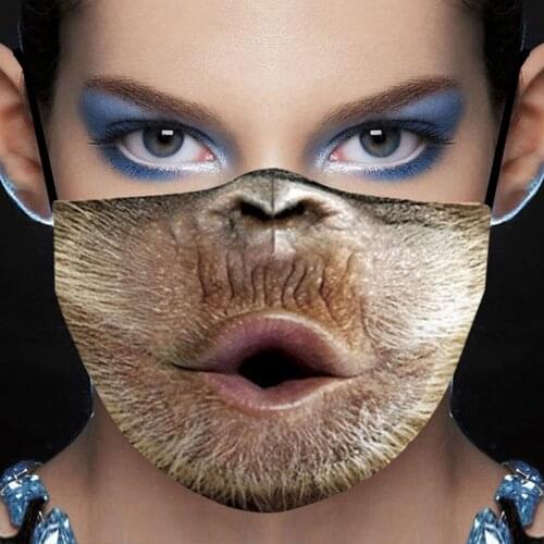 Adult Cosplay Halloween Masks Animals Rabbits Dogs Monkeys Mouth Face Towel Decoration Dustproof Reusable Women Men Cotton Mask