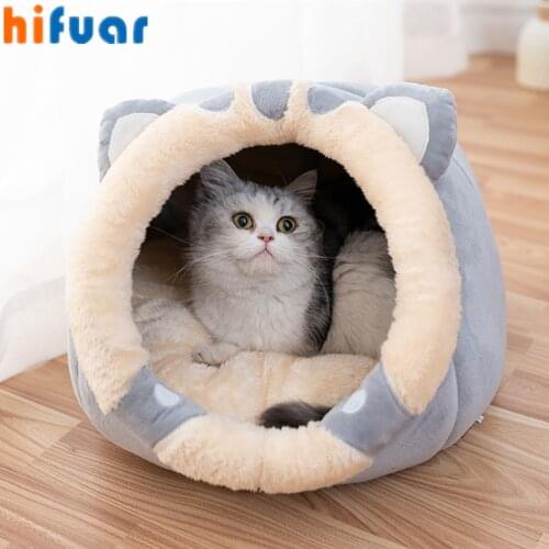 Sweet Cat Bed Warm Pet Basket Cozy Kitten Lounger Cushion Cat House Tent Very Soft Small Dog Mat Bag For Washable Cave Beds Cats