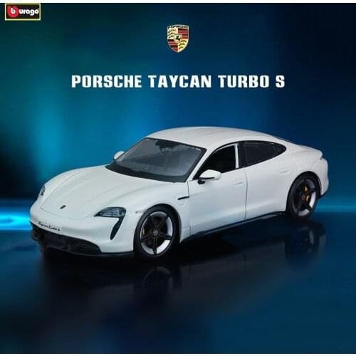 Bburago 1:24 New Style Porsche Taycan Turbo S Racing alloy car model simulation decoration collection gift toy birthday present