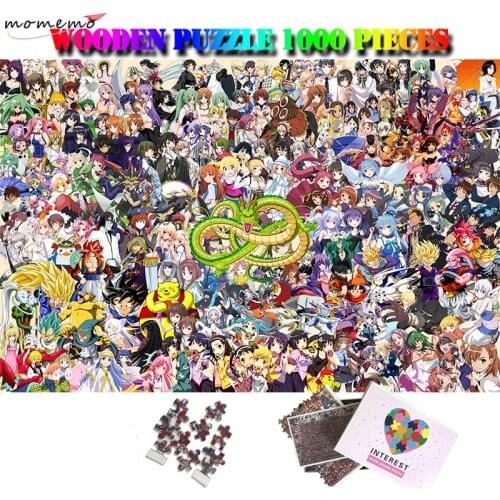 MOMEMO Animation Character 1000 Pieces Puzzle for Adults Wooden Jigsaw Puzzle Many Cartoon Anime Character Puzzle Toy Kids Gifts